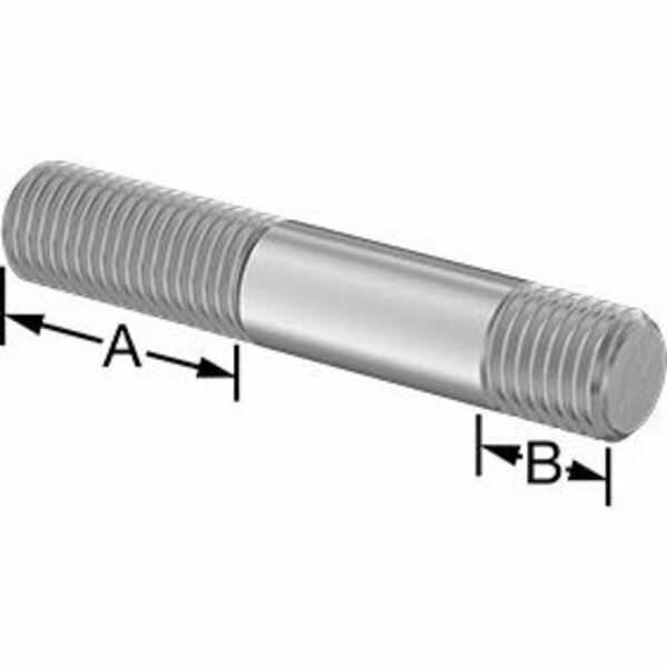 Bsc Preferred Threaded on Both Ends Stud 18-8 Stainless Steel M16 x 2mm Size 38mm and 16mm Thread Lngth 91mm Long 5580N241